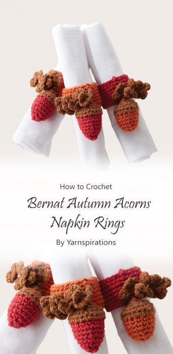 Bernat Autumn Acorns Napkin Rings By Yarnspirations