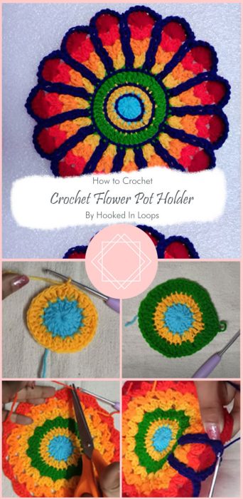 Crochet Flower Pot Holder By Hooked In Loops