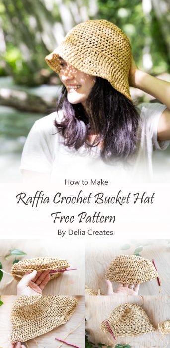 Raffia Crochet Bucket Hat – Free Pattern! By Delia Creates