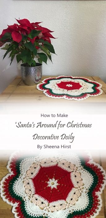 Santa's around for Christmas' Decorative Doily By Sheena Hirst