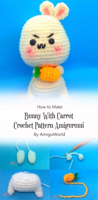 Bunny With Carrot Crochet Pattern Amigurumi By AmiguWorld