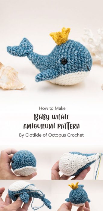 Baby whale amigurumi pattern By Clotilde of Octopus Crochet