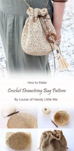 Pretty Drawstring Bag Free Crochet Ideas - Carolinamontoni.com