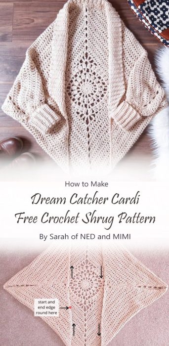 Dream Catcher Cardi – Free Crochet Shrug Pattern By Sarah of NED and MIMI