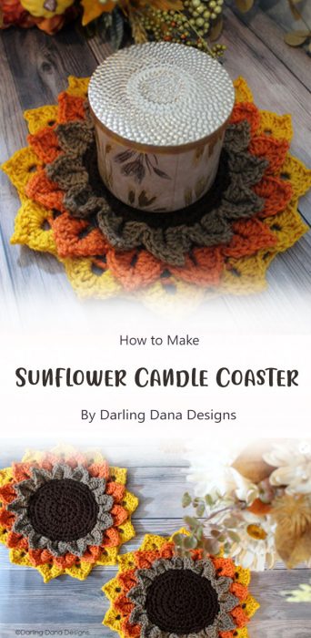 Sunflower Candle Coaster By Darling Dana Designs