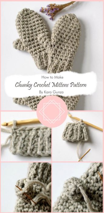 Chunky Crochet Mittens Pattern – Super Easy! By Kara Gunza