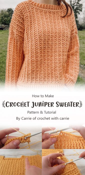 Crochet Juniper Sweater By Carrie of crochet with carrie