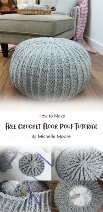 Free Crochet Floor Pouf Tutorial By Michelle Moore