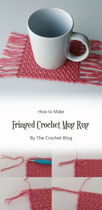 Fringed Crochet Mug Rug By The Crochet Blog