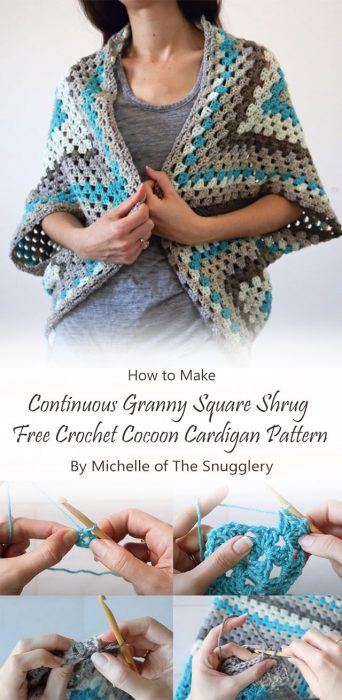 Continuous Granny Square Shrug – Free Crochet Cocoon Cardigan Pattern By Michelle of The Snugglery