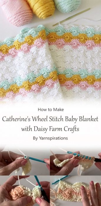 Catherine's Wheel Stitch Baby Blanket with Daisy Farm Crafts By Yarnspirations