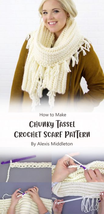 Chunky Tassel Crochet Scarf Pattern By Alexis Middleton