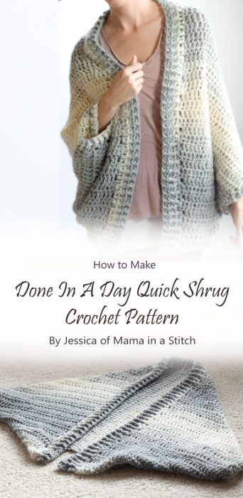 Done In A Day Quick Shrug Crochet Pattern By Jessica of Mama in a Stitch