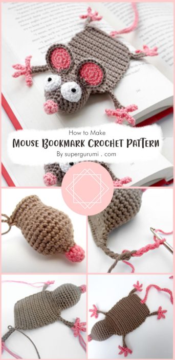 Mouse Bookmark Crochet Pattern By supergurumi . com