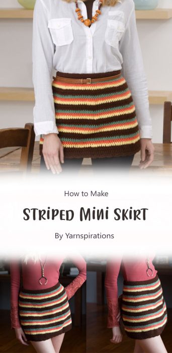 Striped Mini Skirt By Yarnspirations