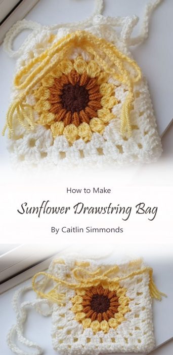 Sunflower Drawstring Bag By Caitlin Simmonds