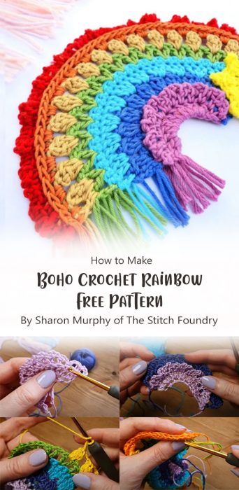 Boho Crochet Rainbow Free Pattern By Sharon Murphy of The Stitch Foundry