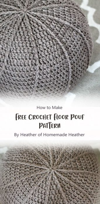 Free Crochet Floor Pouf Pattern By Heather of Homemade Heather