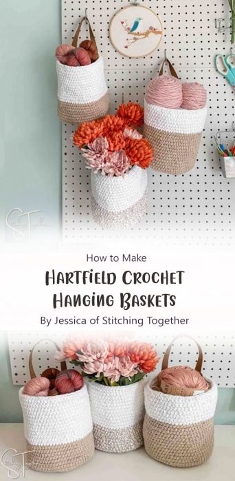 Hartfield Crochet Hanging Baskets By Jessica of Stitching Together