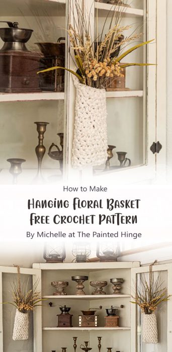 Hanging Floral Basket Free Crochet Pattern By Michelle at The Painted Hinge