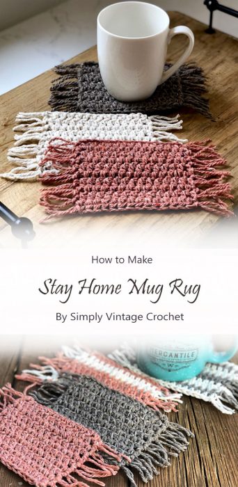 Stay Home Mug Rug By Simply Vintage Crochet
