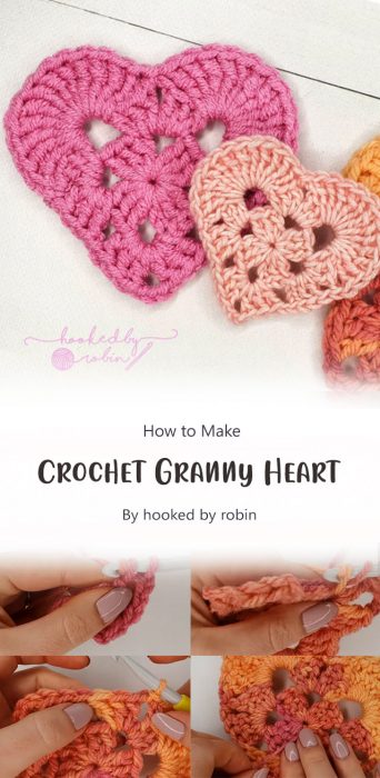 Crochet Granny Heart By hooked by robin