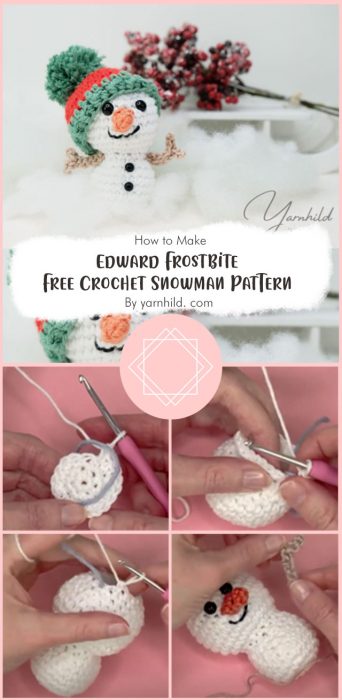 Edward Frostbite - Free Crochet Snowman Pattern By yarnhild. com