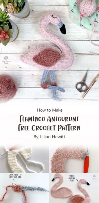 Flamingo Amigurumi Free Crochet Pattern By Jillian Hewitt