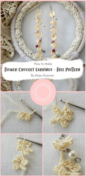 Flower Crochet Earrings - Free Pattern By Maya Kuzman