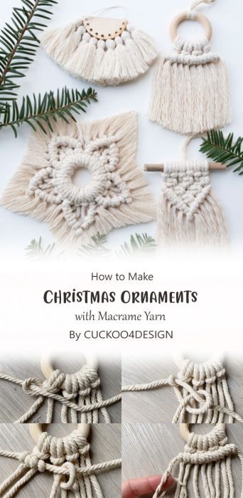 How to make Christmas Ornaments with Macrame Yarn By CUCKOO4DESIGN