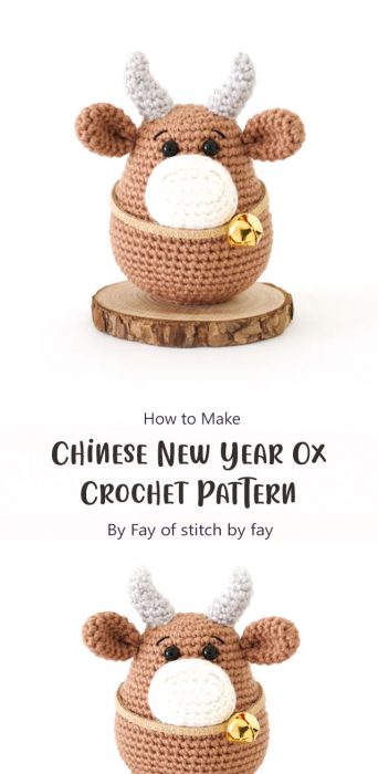 Chinese New Year Ox Crochet Pattern By Fay of stitch by fay