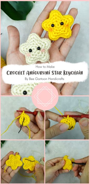 Crochet Amigurumi Star Keychain By Bee Gartoon Handicrafts