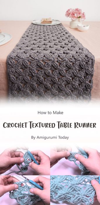 Crochet Textured Table Runner By The Crochet Crowd (Design by yarnspirations)
