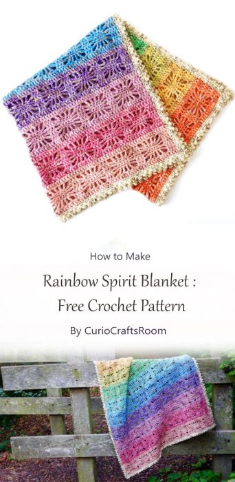 Rainbow Spirit Blanket: Free Crochet Pattern By CurioCraftsRoom