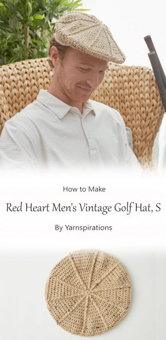 Red Heart Men's Vintage Golf Hat, S By Yarnspirations