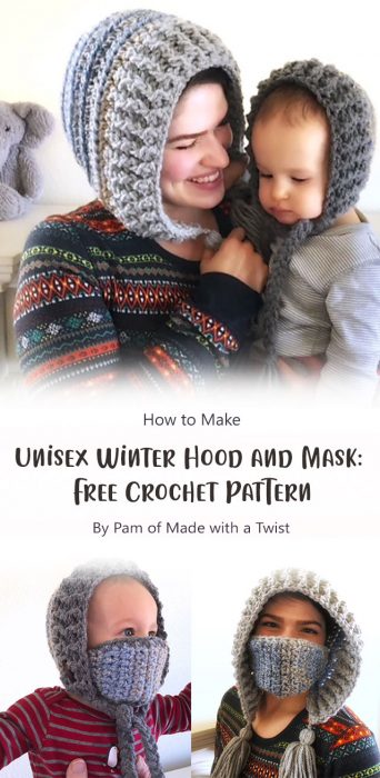 Unisex Winter Hood and Mask: Free Crochet Pattern By Pam of Made with a Twist