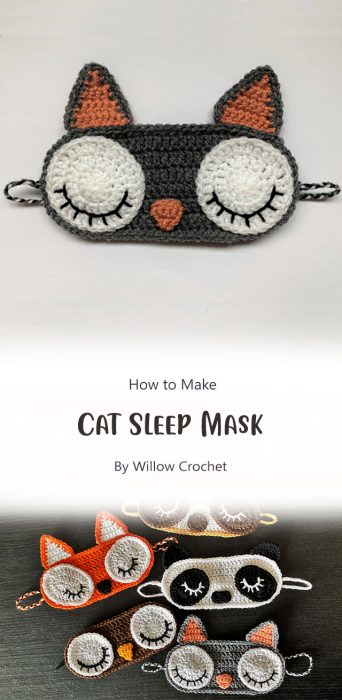 Cat Sleep Mask By Willow Crochet