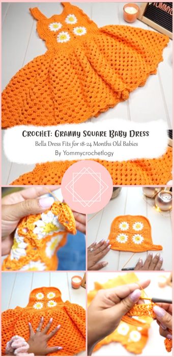 Crochet: Granny Square Baby Dress| Bella Dress Fits for 18-24 Months Old Babies By Yommycrochetlogy