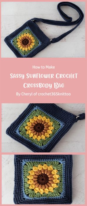 Sassy Sunflower Crochet Crossbody Bag By Cheryl of crochet365knittoo