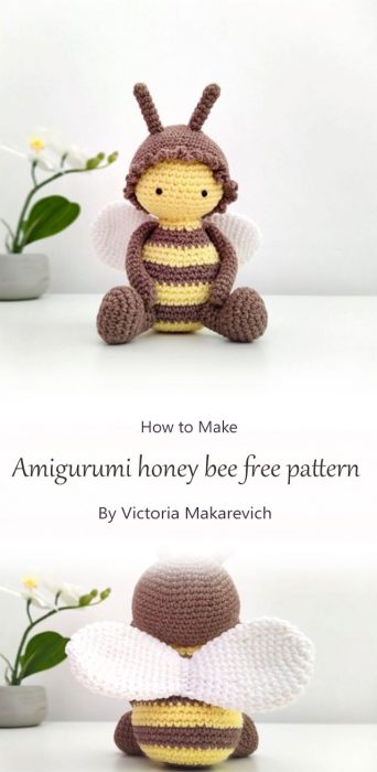 Amigurumi honey bee free pattern By Victoria Makarevich