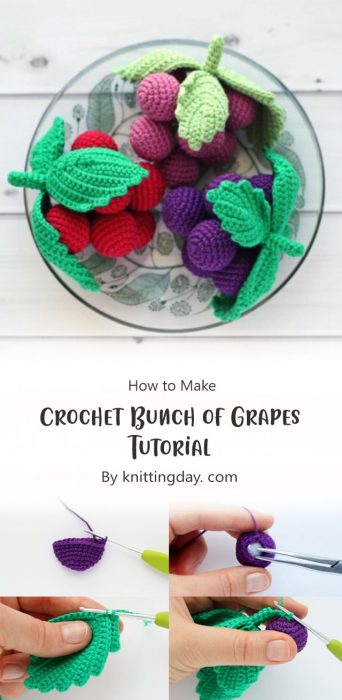 Crochet Bunch of Grapes Tutorial By knittingday. com