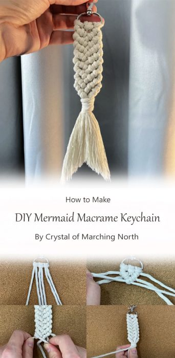 DIY Mermaid Macrame Keychain By Crystal of Marching North