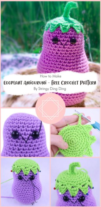 Eggplant Amigurumi - Free Crochet Pattern By Stringy Ding Ding