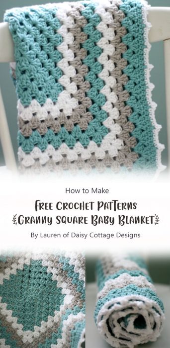 Free Crochet Patterns {Granny Square Baby Blanket} By Lauren of Daisy Cottage Designs