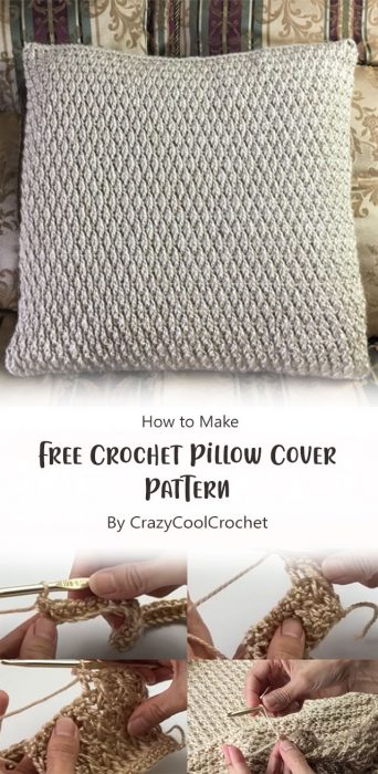Free Crochet Pillow Cover Pattern By CrazyCoolCrochet