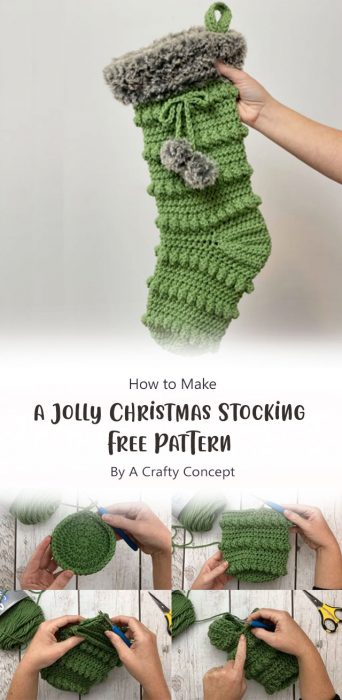 How to Crochet a Jolly Christmas Stocking Free Pattern By A Crafty Concept