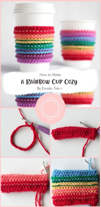 How to Crochet a Rainbow Cup Cozy By Envato Tuts+