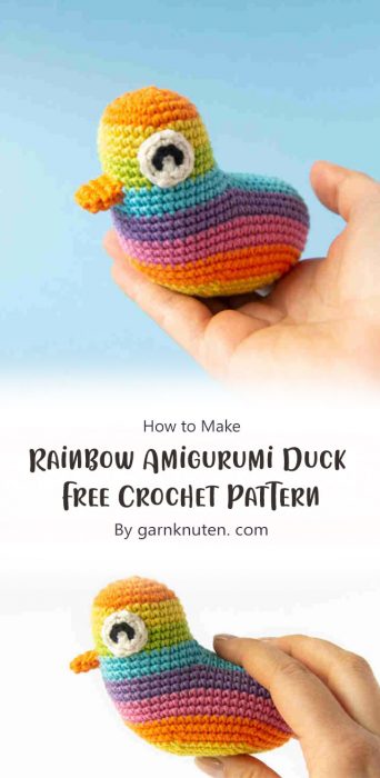 Rainbow Amigurumi Duck Free Crochet Pattern By garnknuten. com