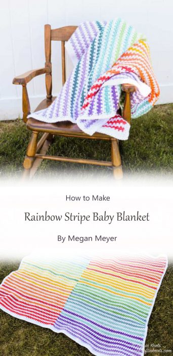 Rainbow Stripe Baby Blanket By Megan Meyer