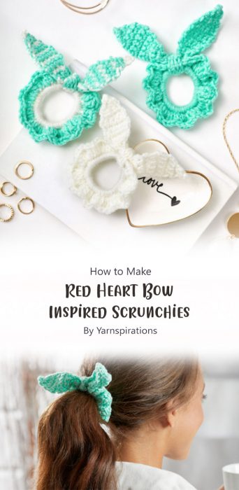 Red Heart Bow - Inspired Scrunchies By Yarnspirations